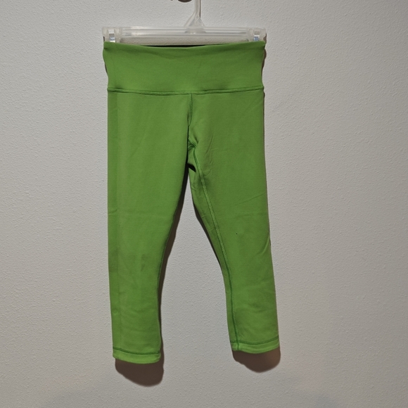 Lululemon Reversible Wunder Under Crop Leggings Size 2 Black Power Green - Picture 6 of 11